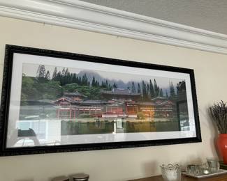 framed picture of the Byodo-In Temple, located in the Valley of the Temples Memorial Park in Oahu, Hawaii