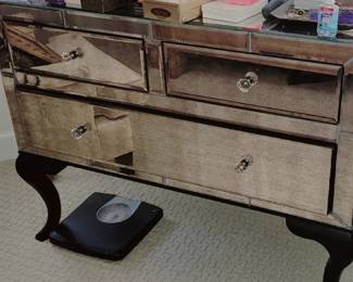 Silver mirrored chest