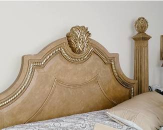 Boyles furniture Beautiful whitewash with marble top california king bedroom set with new adjustable sleep number mattress set