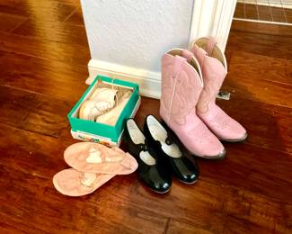 Little girl boos, tap shoes, ballet shoes