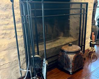 Iron fireplace tool set, fireplace screen