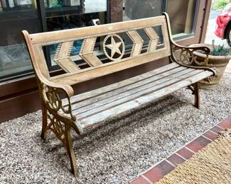 Wood metal bench