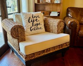Wicker upholstered Accent Chair