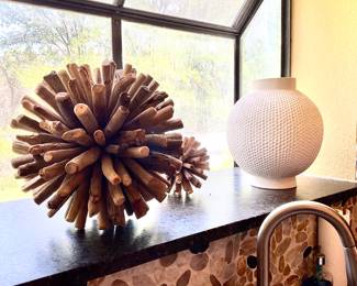 Wood Spike Balls (2), Global vase