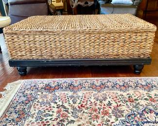 Wicker Coffee Table wooden base