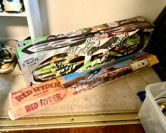 Red Ryder Pellet gun, 2 wheeled caster board