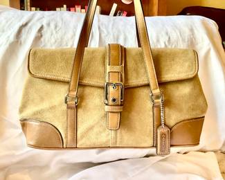 COACH suede & leather handbag