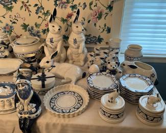 PLEASE OTE THE 2 LARGE BUNNIES HAVE DAMAGE BUT WERE TOO CUTE NOT TO INCLUDE IN THE SALE