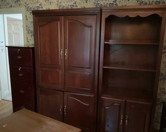 ARMOIRE AND BOOKCASE