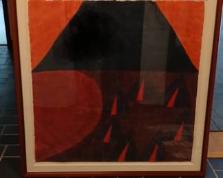 Carol Summers "Little Wolfs Last Camp" Lithograph 39 x 39