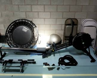 Workout items and rowing machine