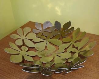 Silver colored decorative bowl