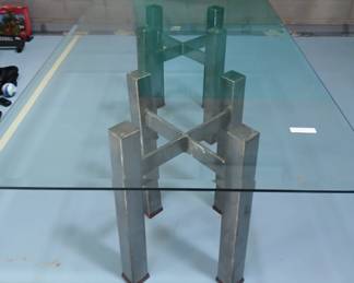 Very cool steel and glass table
80L x 44w x29H
