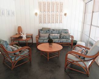 Heyward Wakefield loveseat 2 chairs and tables
