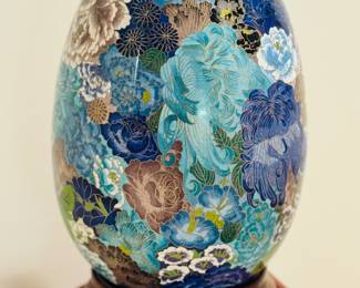 Antique Japanese Cloisonne Large Egg Enamel