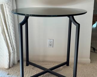Heavy Metal Table with Glass top