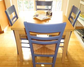 Crate & Barrel Extendable Solid Wood Kitchen Dining Table Set, Made in Denmark