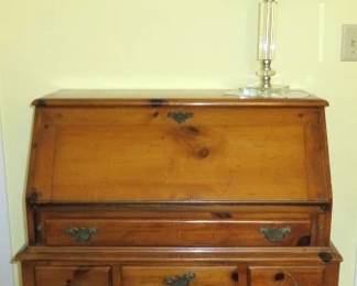 Pilgrim Pine Queen Ann Style Drop Front Leaf Desk