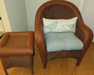 Rattan Armchair & Side Table