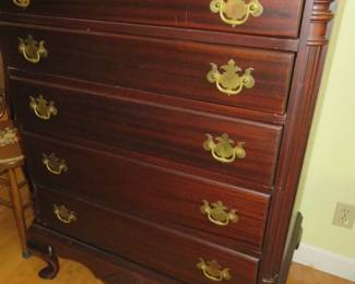 Mahogany Solid Wood Chest of Drawers by Maddox Colonial Reproductions Jamestown N. Y.
