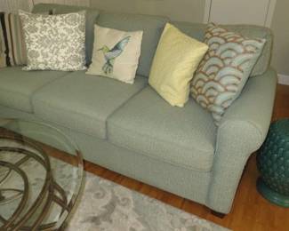 Light Bluish/Grey Upholstery Sofa by Bassett