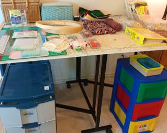 Quilting table and storage