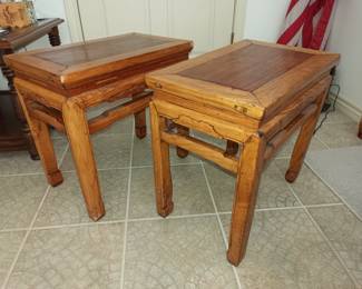 Asian motif side tables