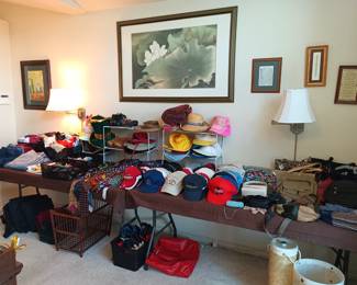 Hats, scarves, belts, bags and purses.  And art.