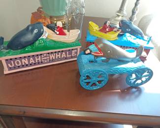 Cast iron banks in honor of the man swallowed by a fish!