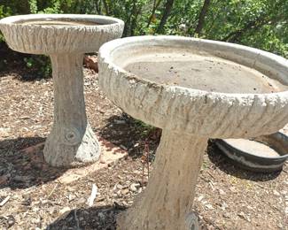 Giant inverted mushrooms?   Nah, those are birdbaths!