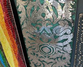 Decorative green and mirrored wall hanging