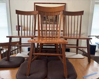 Farm table with 8 matching chairs