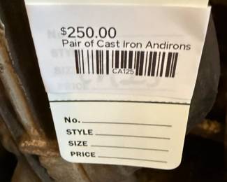 Pair of Cast Iron Andirons