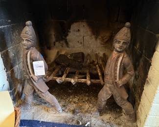 Pair of Cast Iron Andirons