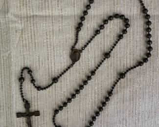 Vtg. Soldier’s Catholic Rosary Pull Chain Metal Beads