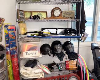 1977 Red Jeep Grill, Harley Davidson Dot Jet MotorCycle Helmet W/Visor, Sessions Mantle Clock,
HJC Motorcycle Helmet, Bieffe Half Helmet Italy, King’s Bay Neoprene Waders NWT #13510 Sz 10, DBX Women's Rollerblades Sz 10, Astroblade Men’s Rollerblades W/Extra Wheels!