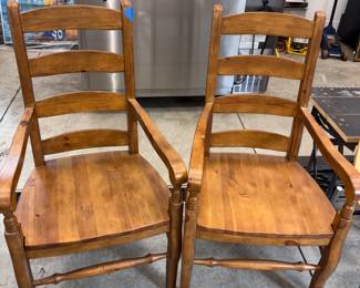 Farmhouse Ladder Back Oak Arm Chairs!