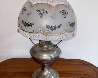 Rayo Mantle Lamp Co. #11 Aladdin Lamp w/Textured Glass Globe!