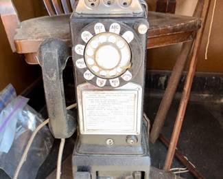 Phone Booth w/Chair, Light & Rotary Phone!