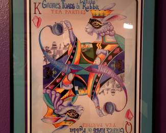 Official 2007 Fantasy Fest Framed Signed Rebecca Burg Alice in Wonderland Print!