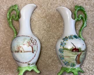 Antique Handpainted Vases Signed Mable H.!