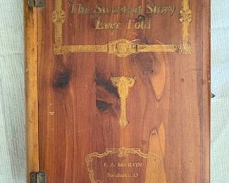 Vtg. Wood Box “The Sweetest Story Ever Told” F.A. Martin Sandusky, OH