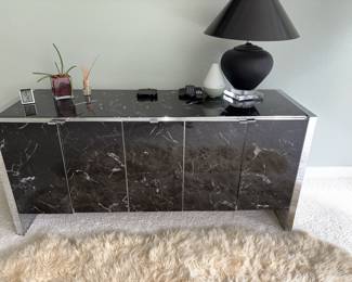 Blk Laminate Cabinet W/Granite/Chrome!