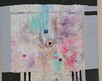 Large Original Oil on Canvas 80s Chic Boldly Colored Highly Textured by Lee Reynolds Burr 1987!