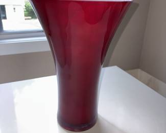 Tulip Ruby Red Glass Vase Poland!