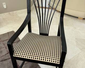 Modern Black Lacquer Dining Set w/6 Chairs & Sideboard!