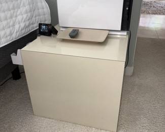 Cream Laminate Cube Small Side Table!