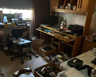 Electronics room, desk is for sale too!