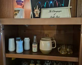 lots of cool barware, signs and glasses