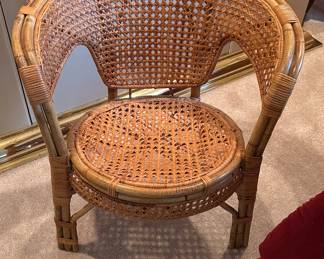 Short backed 1970 wicker chair $55